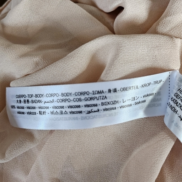 New Zara Limited Edition Embroidered Beaded Lace Blush Slip Mini Dress NWT Large - Picture 13 of 16